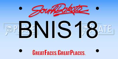BNIS18 South Dakota License Plate