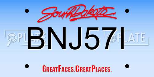 BNJ57I South Dakota License Plate