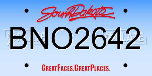 BNO2642 South Dakota License Plate