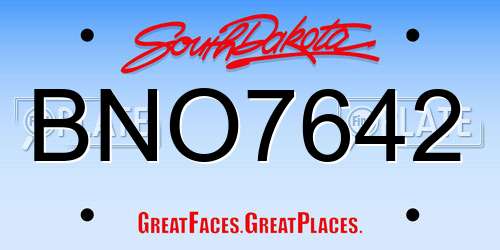 BNO7642 South Dakota License Plate