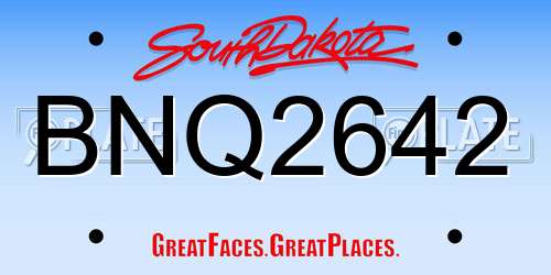 BNQ2642 South Dakota License Plate