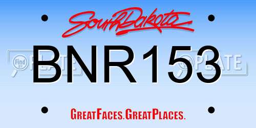 BNR153 South Dakota License Plate