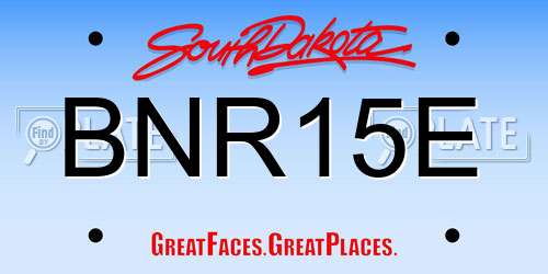 BNR15E South Dakota License Plate