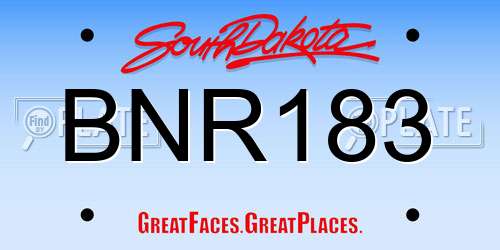 BNR183 South Dakota License Plate