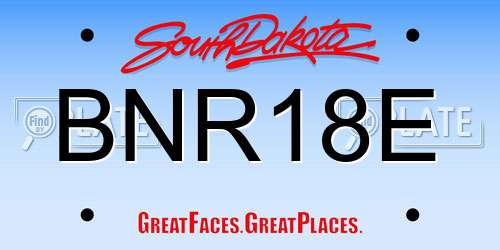 BNR18E South Dakota License Plate
