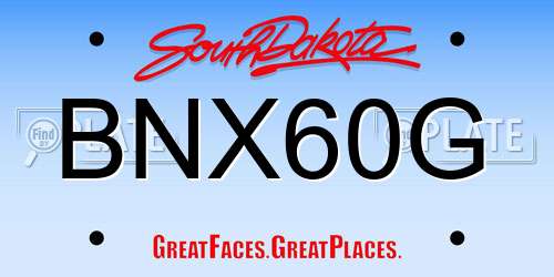 BNX60G South Dakota License Plate
