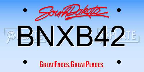 BNXB42 South Dakota License Plate