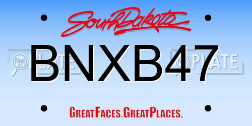 BNXB47 South Dakota License Plate