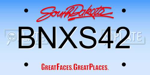 BNXS42 South Dakota License Plate