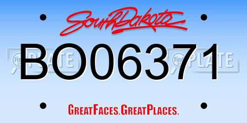 BO06371 South Dakota License Plate