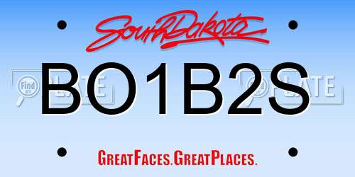 BO1B2S South Dakota License Plate