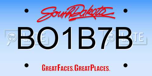 BO1B7B South Dakota License Plate