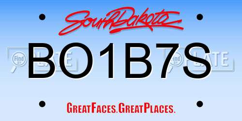 BO1B7S South Dakota License Plate