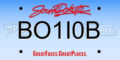 BO1I0B South Dakota License Plate