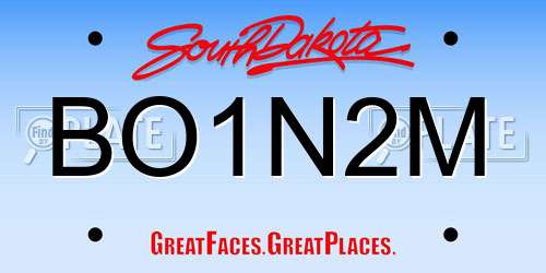 BO1N2M South Dakota License Plate