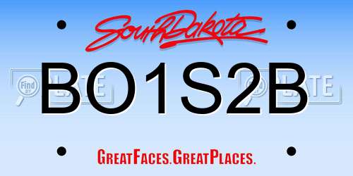 BO1S2B South Dakota License Plate
