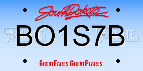 BO1S7B South Dakota License Plate