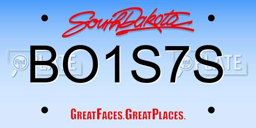 BO1S7S South Dakota License Plate