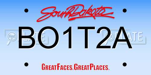 BO1T2A South Dakota License Plate
