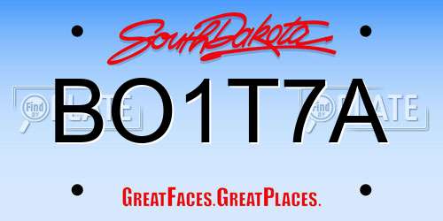 BO1T7A South Dakota License Plate