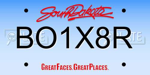 BO1X8R South Dakota License Plate