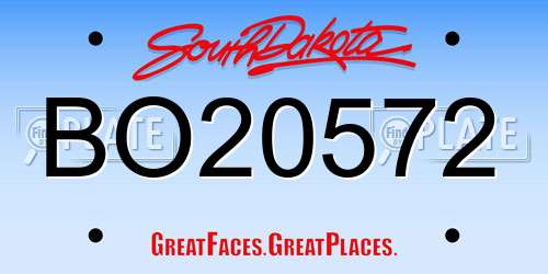 BO20572 South Dakota License Plate