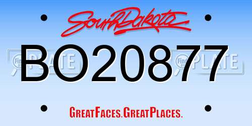 BO20877 South Dakota License Plate