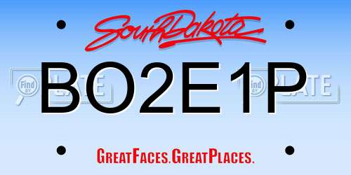 BO2E1P South Dakota License Plate