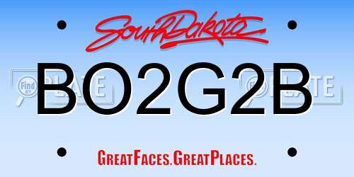 BO2G2B South Dakota License Plate