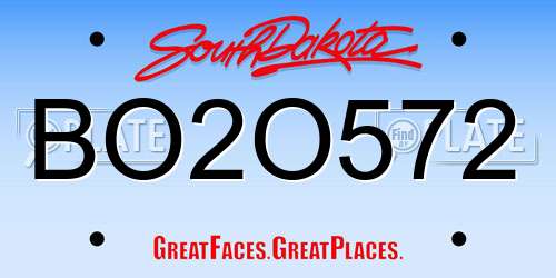 BO2O572 South Dakota License Plate