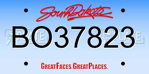 BO37823 South Dakota License Plate