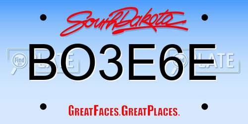 BO3E6E South Dakota License Plate