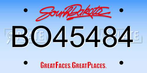 BO45484 South Dakota License Plate