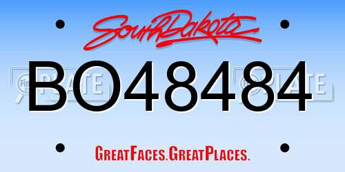 BO48484 South Dakota License Plate