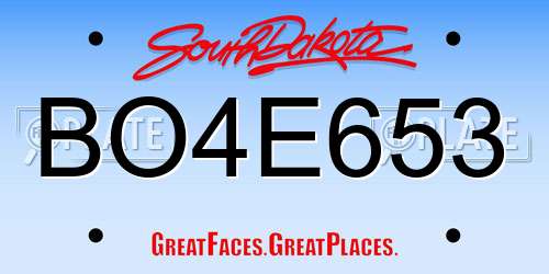 BO4E653 South Dakota License Plate