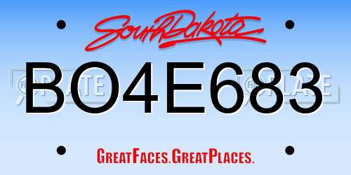 BO4E683 South Dakota License Plate