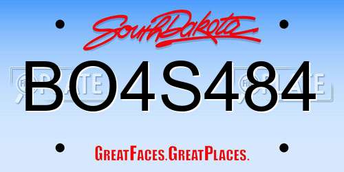 BO4S484 South Dakota License Plate