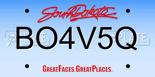 BO4V5Q South Dakota License Plate