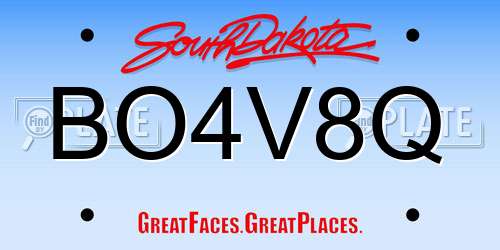 BO4V8Q South Dakota License Plate
