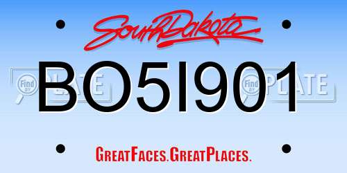 BO5I901 South Dakota License Plate