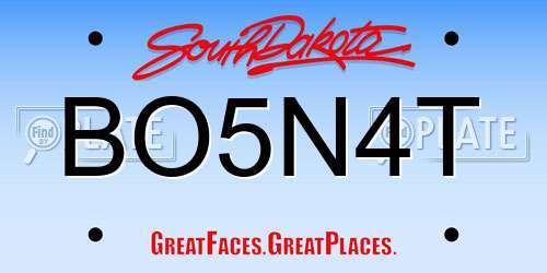 BO5N4T South Dakota License Plate