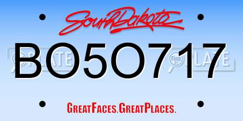 BO5O717 South Dakota License Plate