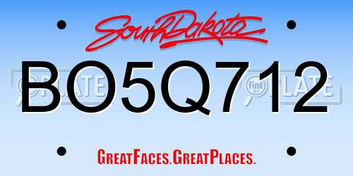 BO5Q712 South Dakota License Plate