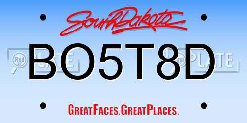 BO5T8D South Dakota License Plate