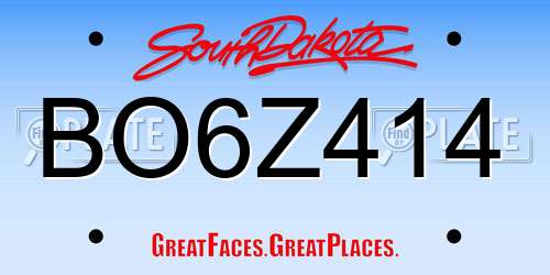BO6Z414 South Dakota License Plate