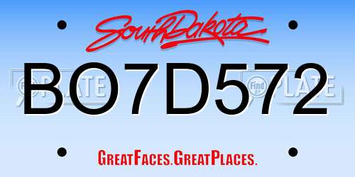 BO7D572 South Dakota License Plate