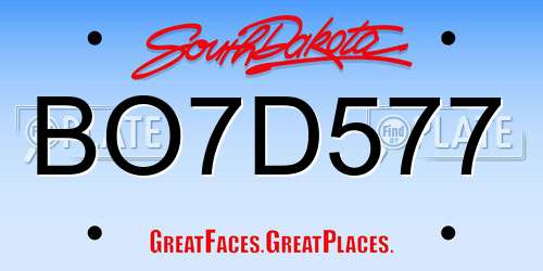 BO7D577 South Dakota License Plate