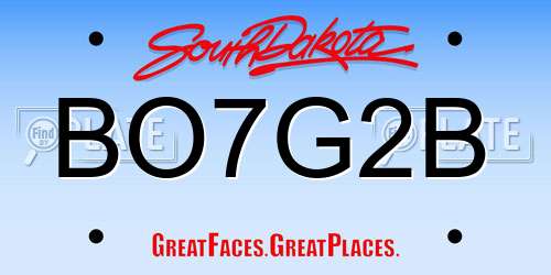 BO7G2B South Dakota License Plate