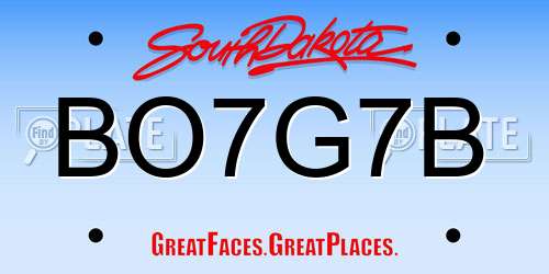 BO7G7B South Dakota License Plate