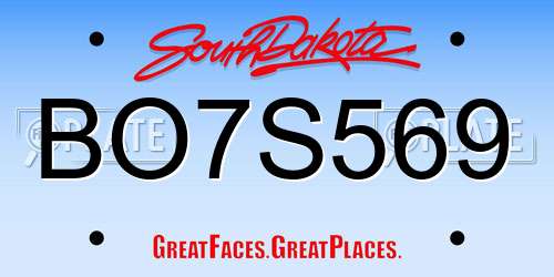 BO7S569 South Dakota License Plate